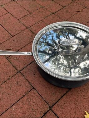 All Clad Stainless Steel Covered Saucepan - Silver